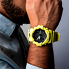 卡西欧手表亮黄色男树脂带可连接手机运动健身记步智能腕表