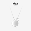 mixx925银X系列陪伴白锆刻字项链圆形水晶定制时尚饰品可调节