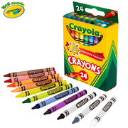 crayola绘儿乐24色彩色蜡笔，儿童油画棒安全无毒不脏手幼儿可水洗