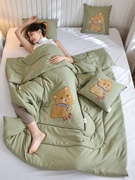 刺绣抱枕被子两用沙发空调被加厚车载大号靠枕头盖毯子二合一睡觉