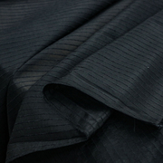 碳黑色新中式服装真丝混纺，立体横条面料小众设计桑蚕丝布料