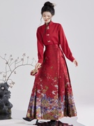 原创红色马面裙敬酒服新娘2023新中式结婚礼服订婚套装婚服女