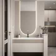 橡木岩板一体浴室柜组合现代简约智能卫生间洗漱台洗手池洗脸盆柜