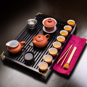 整套茶具套装紫砂功夫茶具茶台陶瓷青瓷流釉科技木茶盘茶壶茶
