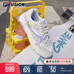 FILA FUSION斐乐潮牌BANK女鞋滑板鞋2023夏季厚底运动休闲鞋