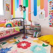 北欧儿童房地毯阅读区婴儿爬行垫客厅卧室可爱床边毯加厚防滑地垫
