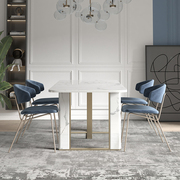 现代轻奢大理石餐桌椅组合长方形小户型饭桌意式极简设计感吃饭桌