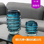 现代轻奢抽象透明玻璃花瓶家居摆件软装样板间桌面工艺品插花器