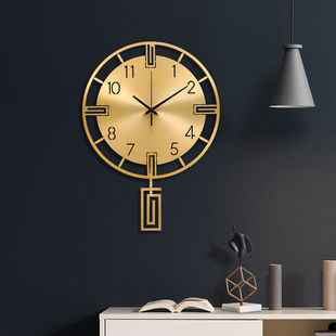 客厅挂钟时尚家用创意纯铜挂墙时钟餐厅卧室墙壁装饰个性钟表