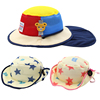 日韩男童女童夏季遮阳帽儿童，渔夫帽大童可翻边带，披风网眼盆帽