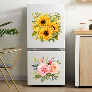 花朵贴纸冰箱橱柜贴画房间背景墙，装饰翻新墙，壁纸厨房防水自粘贴花