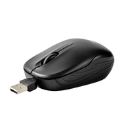 华硕伸缩线有线鼠标笔记本台式机USB鼠标办公通用买三送鼠标垫