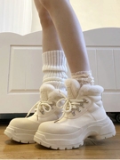 太爱了、时髦的雪地靴~~厚底增高冬季加绒保暖棉靴马丁靴短靴女