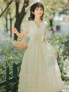 法式赫本礼服长裙超仙复古欧式宫廷风，蛋糕连衣裙森系洛丽塔公主裙