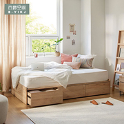 储物床现代简约小户型带抽屉1.2米1.5米无床头单人床板式床榻榻米