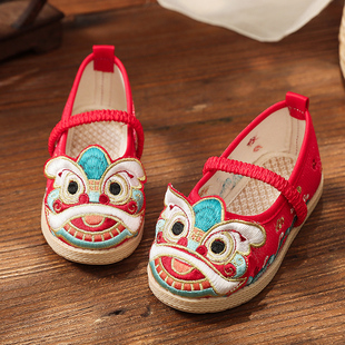 汉服鞋女童春秋婴儿虎头鞋宝宝1周岁儿童拜年鞋中国风老北京布鞋