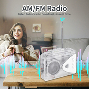 透明卡带机磁带机fmam收音机，磁带随身听外放喇叭立体声播放器