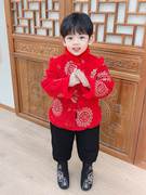 男童唐装冬装套装喜庆过年拜年服儿童古风古装宝宝中国风加厚汉服