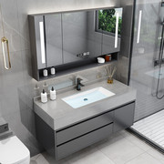 岩板智能浴室柜洗手盆洗脸盆，柜组合现代简约镜柜一体卫生间洗漱台