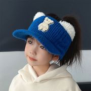儿童帽子保暖鸭舌帽加厚可爱针织毛线帽秋冬季防风防寒棒球帽空顶