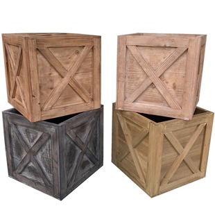 复古正方形木箱子实木头摄影旧道具储物家用定制整理原木质收纳箱