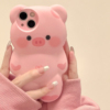 ins韩风卡通可爱粉色立体小猪适用苹果13手机壳iphone14Promax15小众11简约plus女12高级硅胶防摔保护套