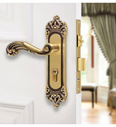 欧式房门锁d复古卧室木锁锁美式实木铜房间门纯门室内静音