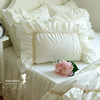 게으른휴가︱韩式法式奶白公主纯棉荷叶，边床上用品全棉床裙件套