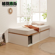 现代简约高箱体床家用小户型单人床推拉储物卧室儿童床1.2米1.5米