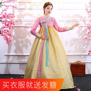 韩国传统大长今宫廷古装朝鲜族民族服装，成人舞蹈表演服韩服女