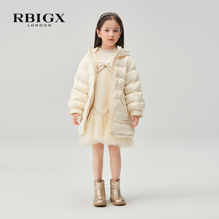 rbigx瑞比克童装冬季百搭潮流休闲保暖长款女童长款羽绒服