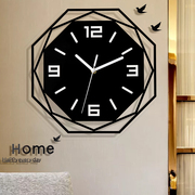 北欧钟表现代简约创意挂钟装饰客厅，家用静音个性，数字免打孔时钟