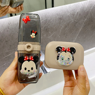 高档透明香皂盒可爱卡通翻盖沥水肥皂盒旅行便携式创意密封皂盒