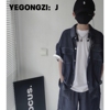 yegongzi:j牛仔套装男童短袖，衬衫2024两件套软冰丝夏季薄款