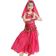 儿童印度舞演出服女童肚皮舞服饰，新疆舞服装，民族舞蹈服表演服套装