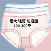 半透明内裤女士冰丝超薄加大码200-300斤夏季透气女人蕾丝三角裤