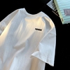 纯棉短袖t恤男夏季潮牌白色，体恤简约百搭字母，印花情侣半袖打底衫