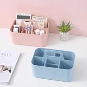 塑料手提收纳盒现代简约办公室桌面化妆整理篮厨房便携零食盒分格