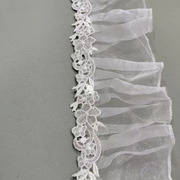 窗帘金线花纹刺绣织带拼接透明白色网纱花边蕾丝木耳褶皱装饰立边
