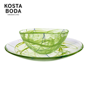 KOSTA BODA进口水晶玻璃碗家用水果碗CONTRAST彩色创意果盘沙拉碟