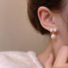 甜美气质蝴蝶结珍珠耳钉925银针百搭小众设计气质高级感耳环配饰
