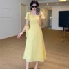 UU安娜大码女装时尚气质短袖连衣裙夏新款胖mm收腰显瘦中长裙子