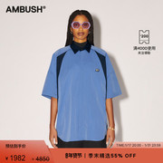 季末4折起AMBUSH男女同款浅蓝色细节宽松设计蝙蝠袖衬衫