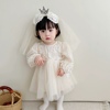 韩版女童生日礼服裙婴幼儿公主裙，宝宝周岁裙套装超洋气连衣裙纱裙