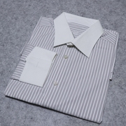 蓝豹/lampo男士商务条纹异色领款法式长袖衬衫 标准版41码