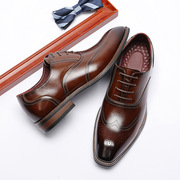 Business Men's Leather Dress Shoes 男士商务皮鞋真皮实木跟鞋