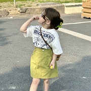 女童夏装半身裙套装韩版洋气时尚中小童装儿童夏季裙子短袖两件套