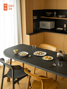 极简设计师loft长方桌胡桃木实木家用餐厅餐桌异形工作台书桌