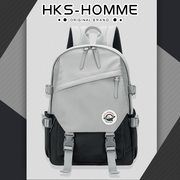 hks-homme工装双肩包女大学生旅行包，校园书包男高勤双肩背包