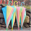 雨伞定制广告伞小清新长柄，环保自动创意，渐变透明伞拼色彩虹伞d